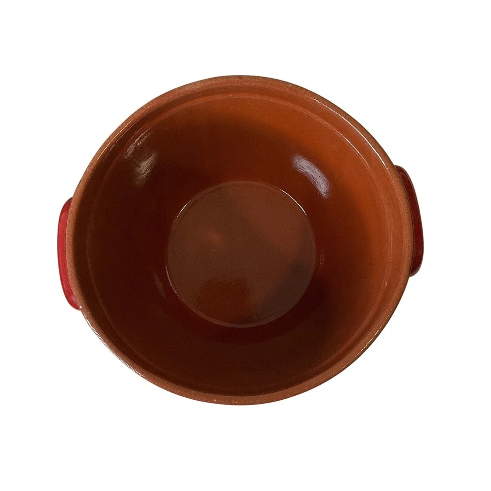 Tavola Bella Terracotta Pottery Stonewear Red Glazed Crock Pot Bowl Planter